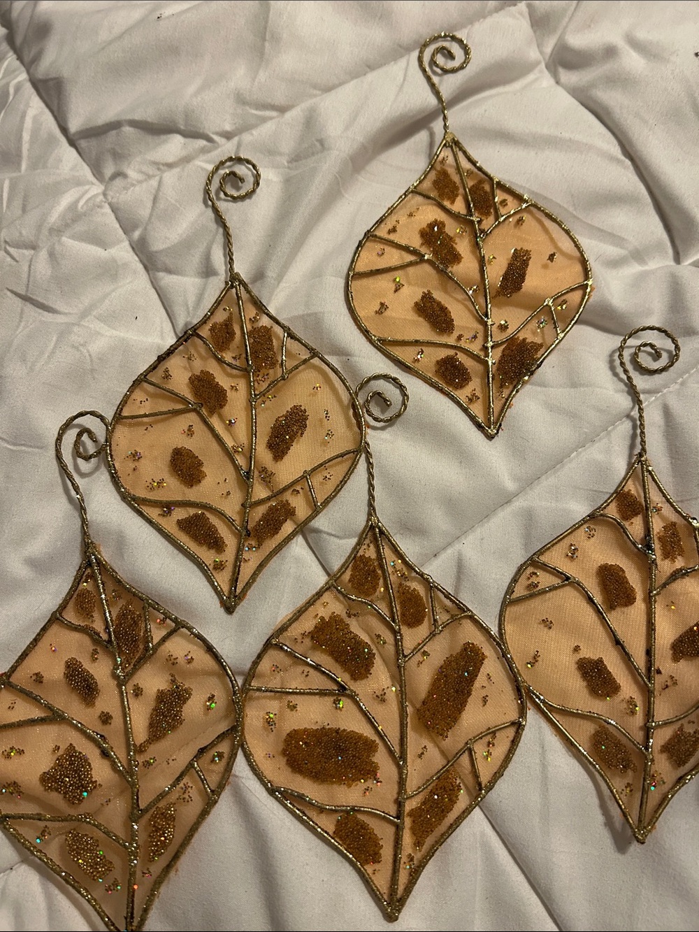 Gold Leaf Ornaments - Pack of 5